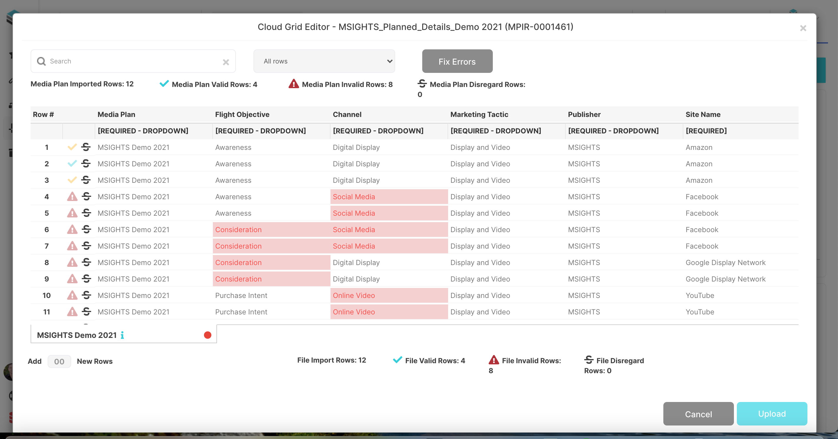 screenshot of MSIGHTS Platform